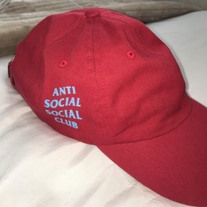 Red and blue Anti Social Social Club hat